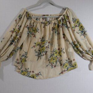 Forever 21 Top Floral Long Sleeve - Size Small